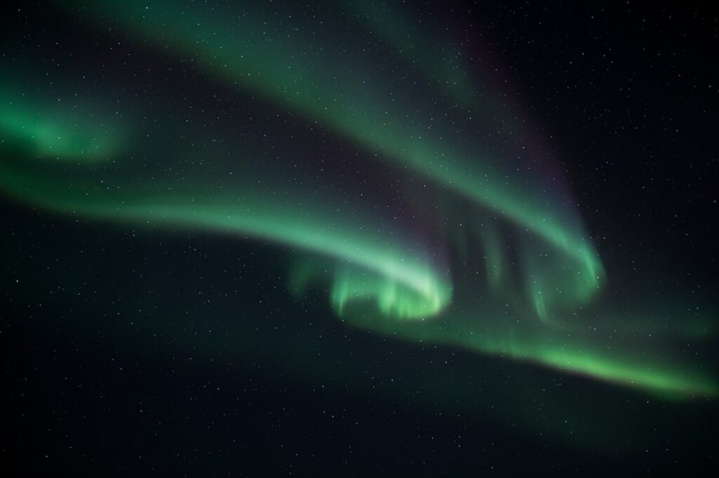 space, dark, aurora, stars, sky, nature, arctic, winter, galaxy, adventure, northern lights, astronomy, beauty of night, night sky, milky way, silence, magical, cinematic, travel, stunning, ai generated